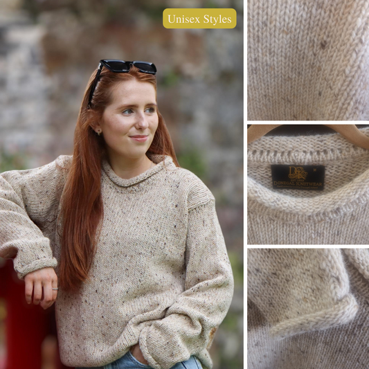 Hand Loomed Roll Neck Sweater - Oatmeal